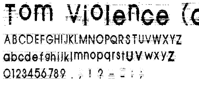 Tom Violence (AUTOSPACED) font